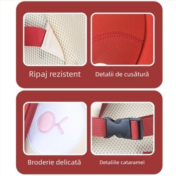 Rucsac pentru copii, cu motif ciupercă și urechi lungi, material diving, respirabil și ultraușor, curele cu pernă de aer, unisex