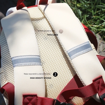 Rucsac pentru copii, cu motif ciupercă și urechi lungi, material diving, respirabil și ultraușor, curele cu pernă de aer, unisex