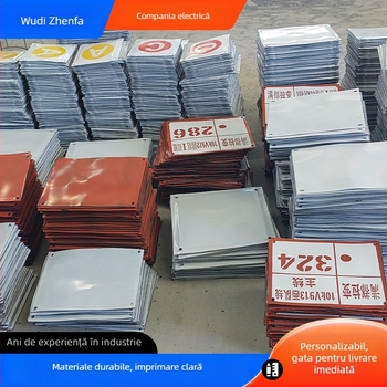 Semn de avertizare pentru alimentarea electrică și circulație, placă de aluminiu emailată, folie reflectorizantă de grad ingineresc, imprimare UV, personalizabil