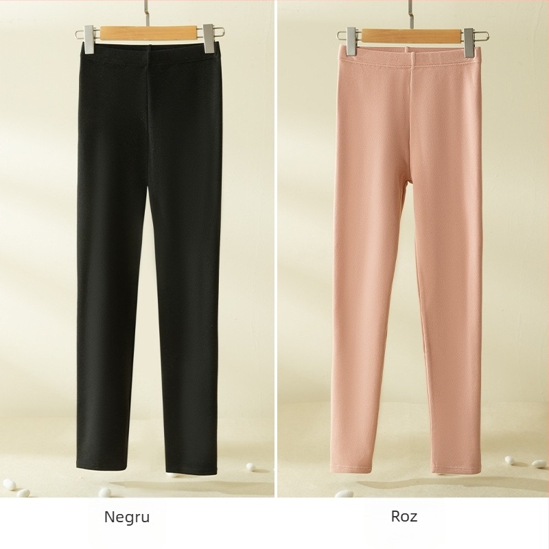 Colanți termici pentru femei cu fleece micron, 80–90% acetat, <30% spandex, groși, elasticitate înaltă, croială strânsă, pentru maternitate