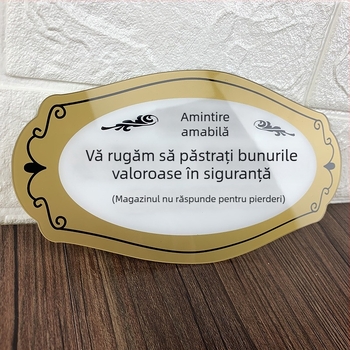 Semn de ușă din acril și autocolant de perete – serigrafie, marca Jingying; pentru diferite spații; semne de siguranță, semne pentru băuturi, semne de portal
