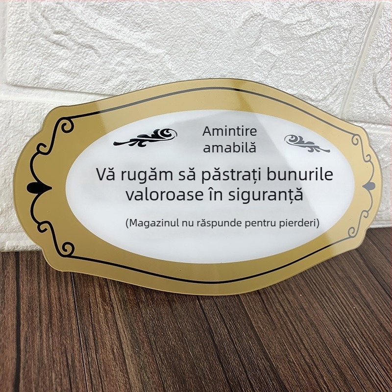 Semn de ușă din acril și autocolant de perete – serigrafie, marca Jingying; pentru diferite spații; semne de siguranță, semne pentru băuturi, semne de portal