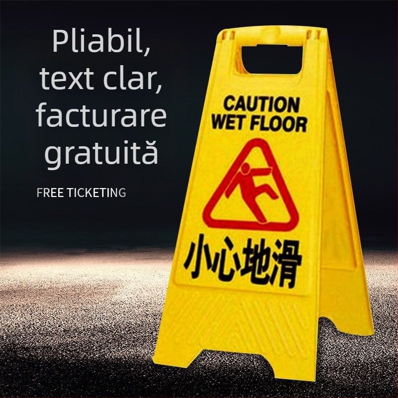 Semn de avertizare în formă de A pentru oprire/parcare interzisă, WLS-1101, Turnare prin suflare, Silk Screen, Film reflexiv economic, Origine: Shandong