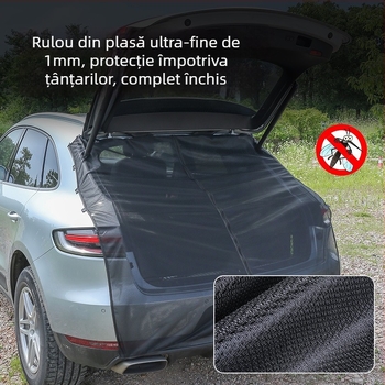 Plasă antițânțari pentru portbagajul mașinii SUV/Off‑Road – pentru camping și protecție solară, Poliester, Deschidere 1 mm, Diametru fir: Alt, Durată de viață >5 ani