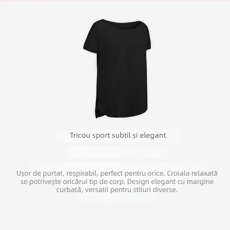 Solabe Top sport femei, lejer, pentru fitness – material respirabil, uscare rapidă, tricotat, 65% vâscoză, 30% poliester, 5% spandex, guler rotund, mâneci 3/4