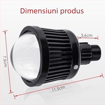 Tun LED pentru fascicul înalt, cu lentilă LED, aliaj de aluminiu, 12–24V, 38W, durată de viață 50.000 ore