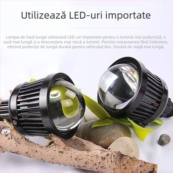 Tun LED pentru fascicul înalt, cu lentilă LED, aliaj de aluminiu, 12–24V, 38W, durată de viață 50.000 ore