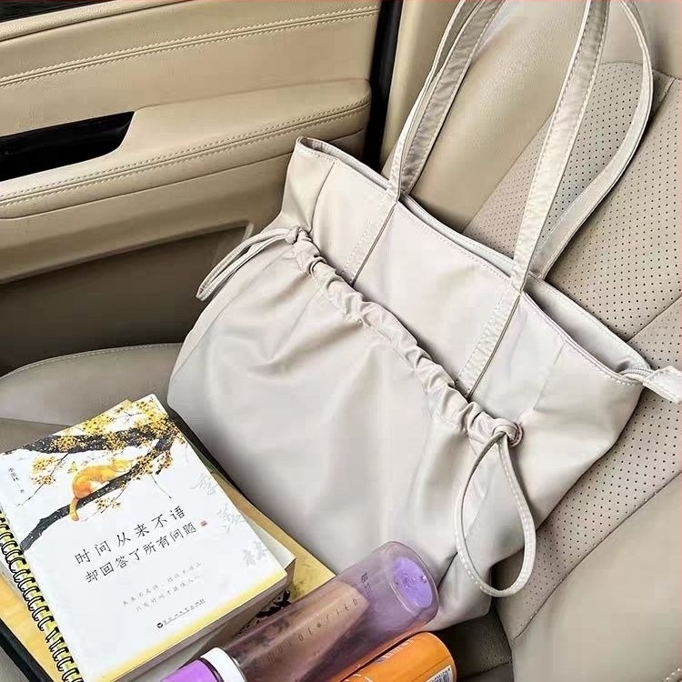 Geantă Tote din nylon cu fermoar, buzunar intern pentru telefon, două curele, pentru utilizare zilnică