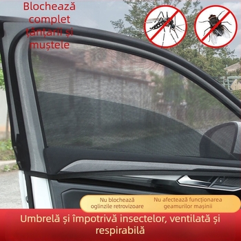 Ecran solar pentru geam auto cu plasă anti-țânțari – respirabil, translucid, montaj suspendat, procesare personalizabilă