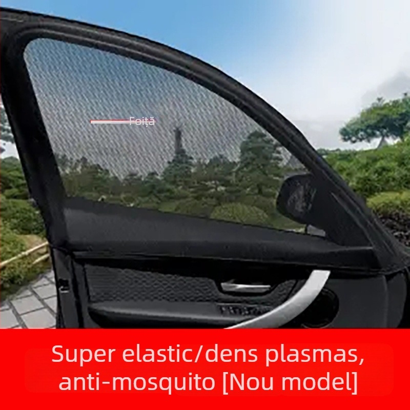 Ecran solar pentru geam auto cu plasă anti-țânțari – respirabil, translucid, montaj suspendat, procesare personalizabilă