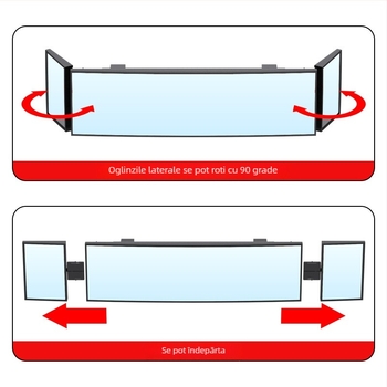 Oglindă retrovizoare pentru mașină cu câmp vizual extins, oglindă sferică din sticlă, Shunwei, compatibilă cu majoritatea modelelor
