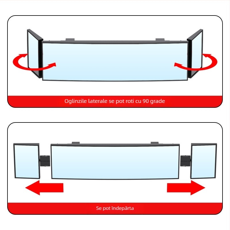 Oglindă retrovizoare pentru mașină cu câmp vizual extins, oglindă sferică din sticlă, Shunwei, compatibilă cu majoritatea modelelor