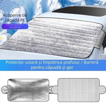 Protecție de zăpadă pentru parbrizul frontal, potrivire universală, material bumbac perlat, instalare încorporată, imprimare logo disponibilă, procesare și personalizare