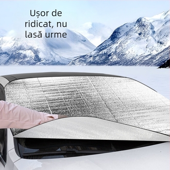 Protecție de zăpadă pentru parbrizul frontal, potrivire universală, material bumbac perlat, instalare încorporată, imprimare logo disponibilă, procesare și personalizare