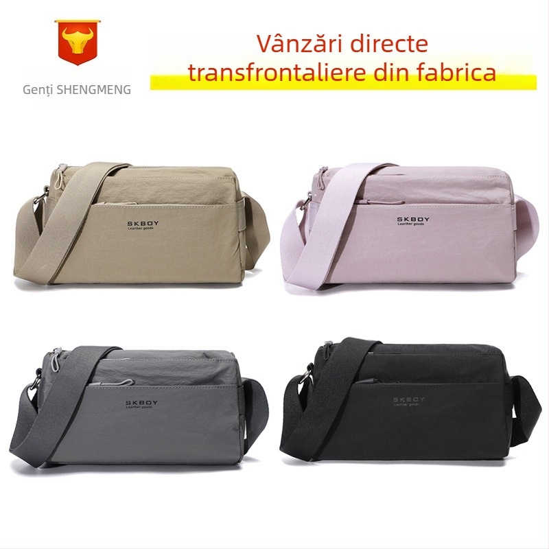 Geantă crossbody, țesătură premium, stil casual travel, cu o singură curea, închidere cu fermoar, buzunare interioare pentru telefon și documente