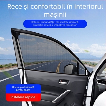 Umbră de fereastră auto pentru protecție împotriva țânțarilor și a căldurii, perdea de intimitate, montaj tip snap-in, potrivire universală pentru ferestrele auto, material 3224556, stil business