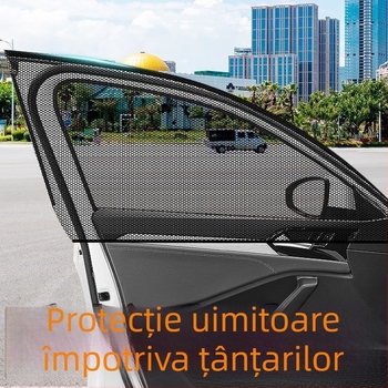 Umbră de fereastră auto pentru protecție împotriva țânțarilor și a căldurii, perdea de intimitate, montaj tip snap-in, potrivire universală pentru ferestrele auto, material 3224556, stil business