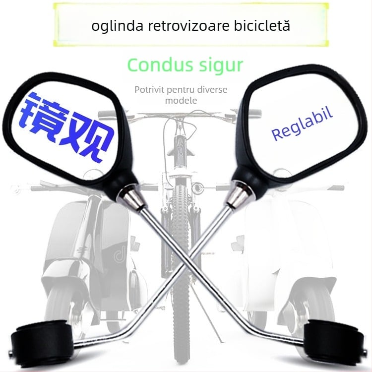 Ogledalo retrovizoare pentru bicicletă, MTB, cu reflector plat; material: plastic fabricat; greutate: 322 g