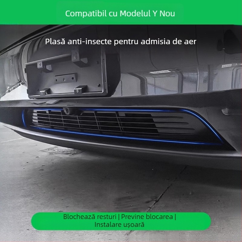 Capac protecție antiinsecte pentru orificiul frontal de aer al Tesla Model Y — Material ABS; Brand: Other; Compatibil cu Model Y