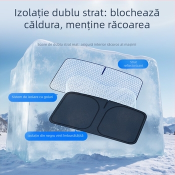 Parasolar parbriz auto din PVC, fixare prin clips, potrivire universală, imprimare logo