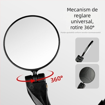 Oglindă convexă Acrono pentru ghidon, biciclete de munte și de drum, ABS, greutate 53–66 g, două stiluri: lung și scurt, include două chei de montaj