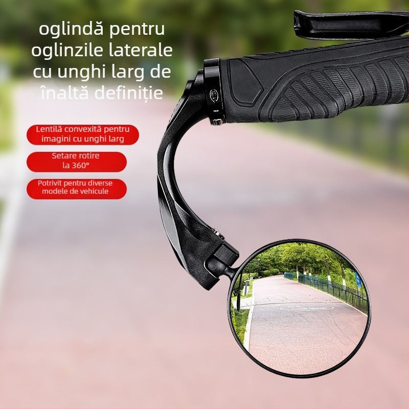 Oglindă convexă Acrono pentru ghidon, biciclete de munte și de drum, ABS, greutate 53–66 g, două stiluri: lung și scurt, include două chei de montaj