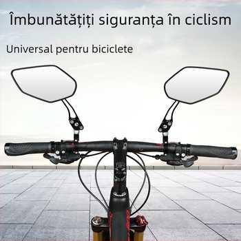 Oglindă retrovizoare pentru bicicletă, rotație de 360°, aliaj de aluminiu, oglindă din sticlă HD, reflector plat