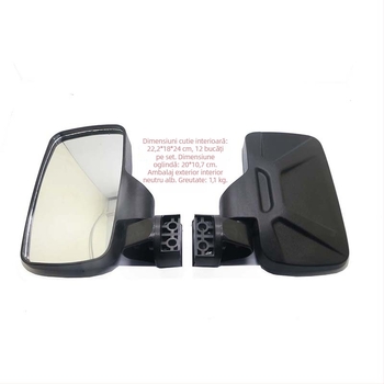 Oglindă retrovizoare pentru UTV, model UTV-4, oglindă sferică convexă, oglindă din sticlă, capac PP, accesorii SFUTV-4, compatibil cu UTV/ATV, marcă FLY QUICK