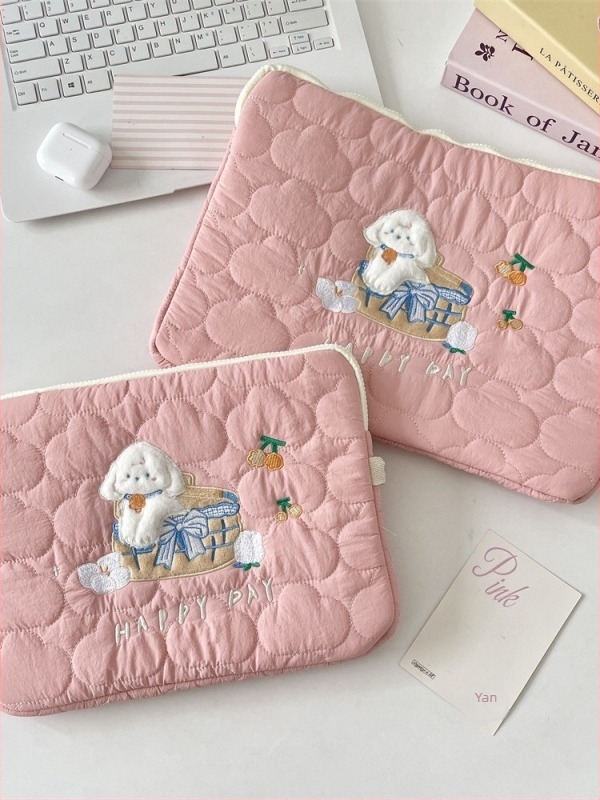 Geantă de stocare pentru tabletă și notebook, cu broderie de nor moale în stil anime; material poliester; model anime; lansare în toamna 2025.