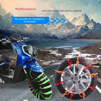 Lanț antiderapant pentru vehicule electrice, din cauciuc, rezistent la uzură, model 0058, 16 g, pentru mașini electrice și motociclete