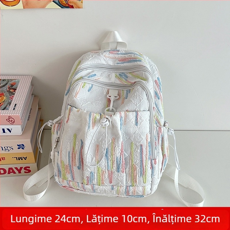 Rucsac pentru studenți 2025 în stil japonez, rucsac din nylon, respirant, rezistent la apă, durabil, curele curbate, căptușeală poliester