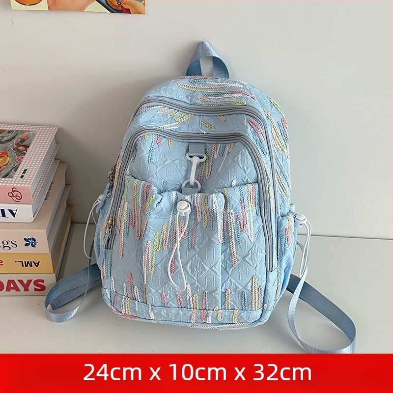 Rucsac pentru studenți 2025 în stil japonez, rucsac din nylon, respirant, rezistent la apă, durabil, curele curbate, căptușeală poliester