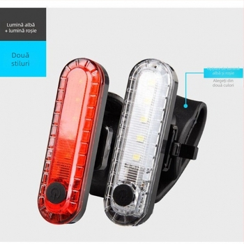 Lumină spate bicicletă - Încărcare USB, COB cu luminozitate înaltă, lumină de avertizare pentru ciclism nocturn - Brand: Altul; Brand privat autorizat; Nu se importă; Fără prelucrare