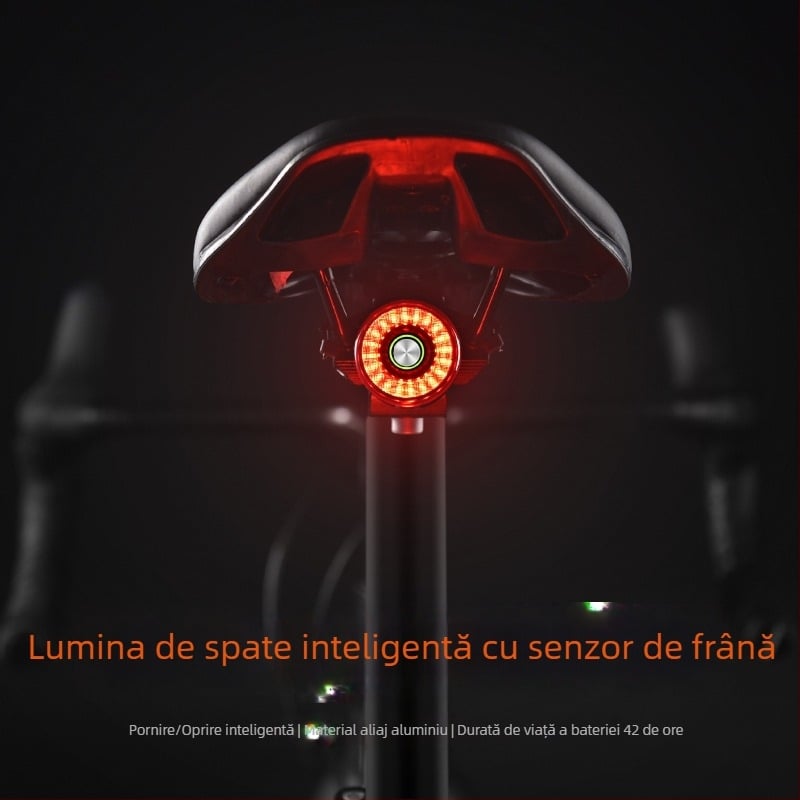 ACRUNU semnalizator LED pentru bicicletă cu senzor inteligent de frână, încărcare USB, IP65 rezistent la apă, 5 moduri de iluminare