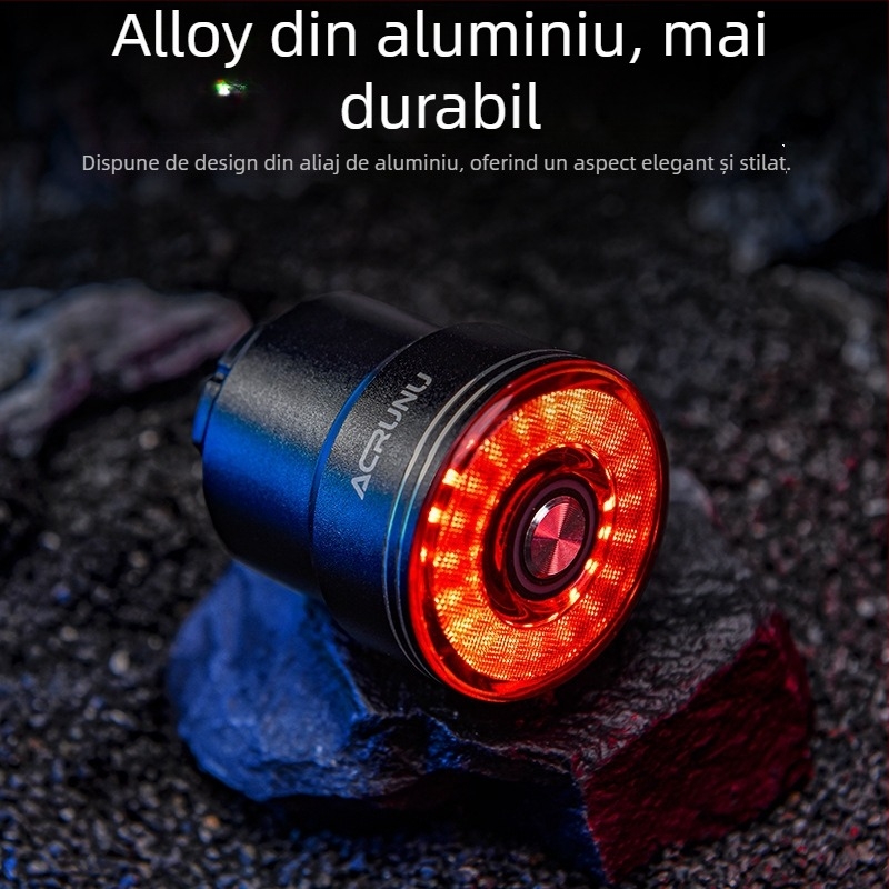 ACRUNU semnalizator LED pentru bicicletă cu senzor inteligent de frână, încărcare USB, IP65 rezistent la apă, 5 moduri de iluminare