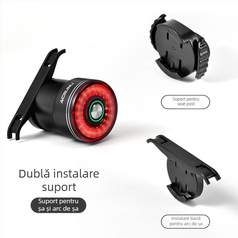 ACRUNU semnalizator LED pentru bicicletă cu senzor inteligent de frână, încărcare USB, IP65 rezistent la apă, 5 moduri de iluminare