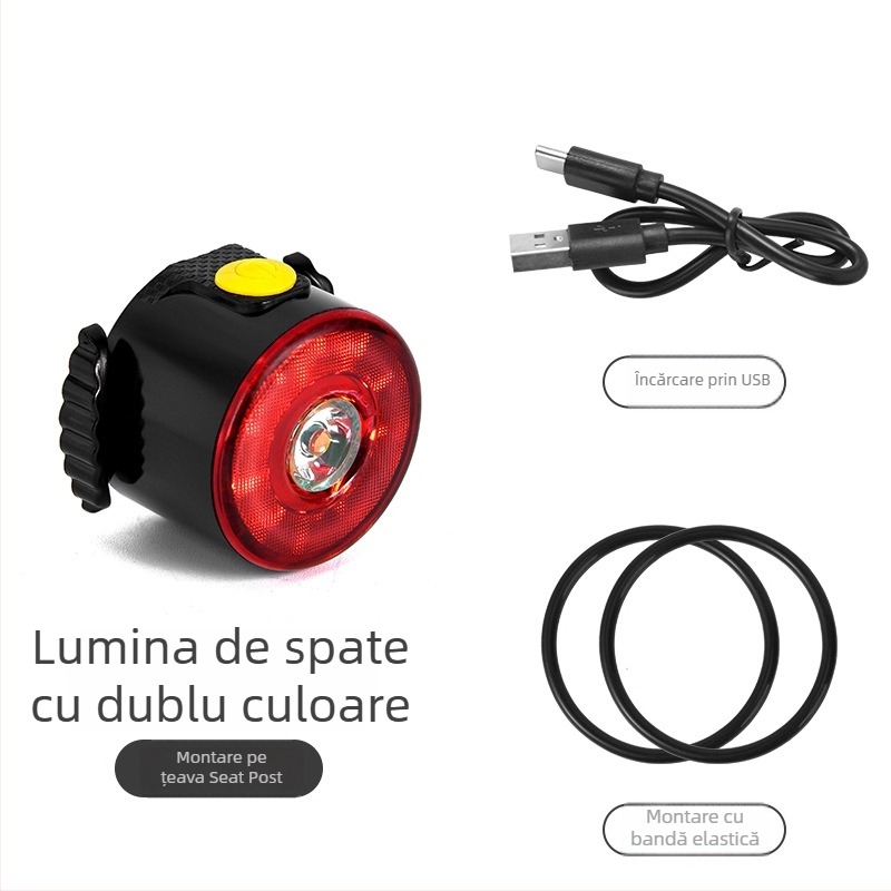 ACRUNU semnalizator LED pentru bicicletă cu senzor inteligent de frână, încărcare USB, IP65 rezistent la apă, 5 moduri de iluminare