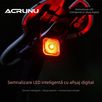 ACRUNU Lumină spate pentru bicicletă cu senzor inteligent de frână, impermeabilă, 30 g (Durată lungă a bateriei; Rezistență la apă; Greutate 30 g)