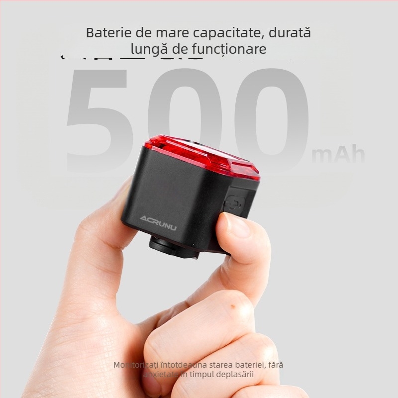 ACRUNU Lumină spate pentru bicicletă cu senzor inteligent de frână, impermeabilă, 30 g (Durată lungă a bateriei; Rezistență la apă; Greutate 30 g)