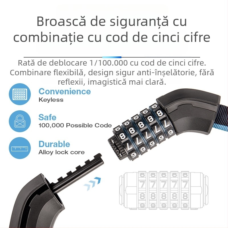 Încuietoare cu lanț din aliaj pentru biciclete, biciclete electrice și motociclete (Brand Pinnamax; Modele Pinn-706 / Pinn-751; Material: aliaj; Utilizare: biciclete/vehicule electrice/motocicllete)