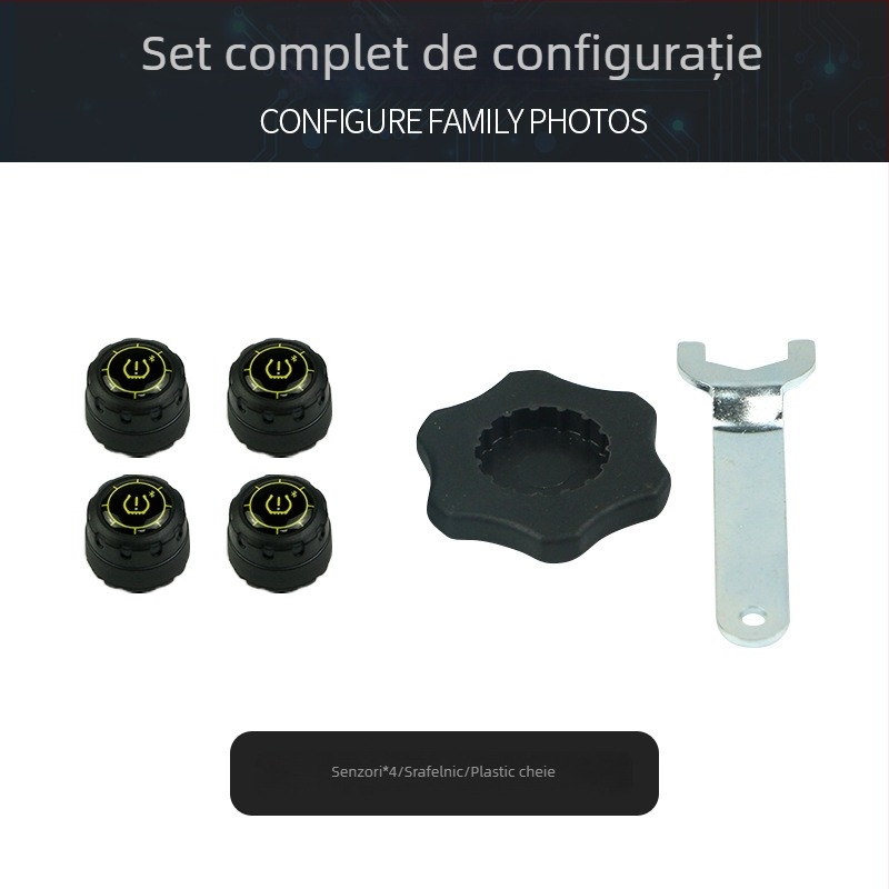 Senzor Bluetooth pentru presiunea pneurilor - TPMS extern cu afișaj digital, pentru autoturisme, camioane și motociclete, precizie înaltă 0.7-7 bar