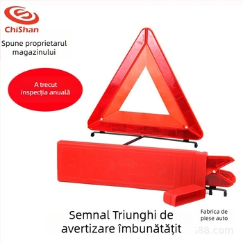 Triunghi de avertizare auto, pliabil, ABS, reflectorizant, suport cu trepied, 650 g