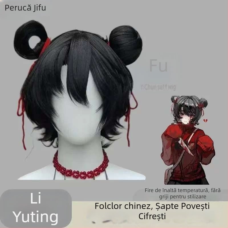 Perucă cosplay Li Yu Ting — fibră rezistentă la temperaturi înalte, lungime medie, stil anime