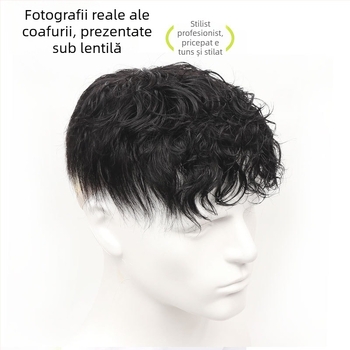 Perucă pentru bărbați — Volum Leslie, Păr real, Lungime scurtă, Poate fi vopsită și permată, Procesare mecanică