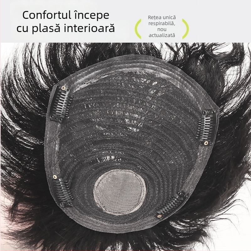 Perucă pentru bărbați — Volum Leslie, Păr real, Lungime scurtă, Poate fi vopsită și permată, Procesare mecanică