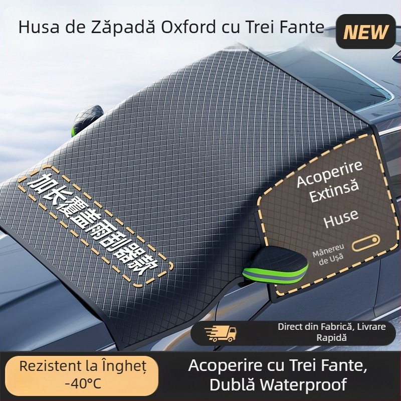Acoperire universală pentru zăpadă a parbrizului frontal, PVC, montaj telescopic, stil simplu, model YD-23D001