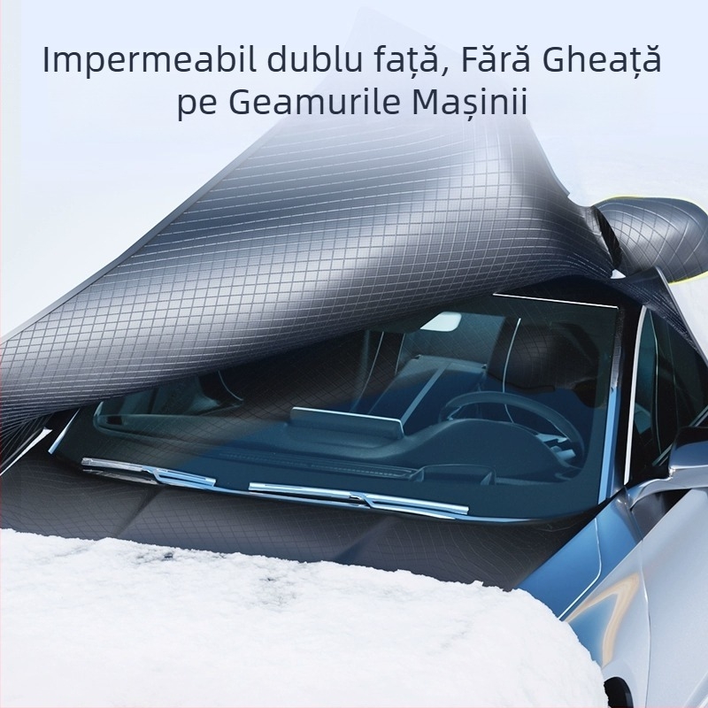 Acoperire universală pentru zăpadă a parbrizului frontal, PVC, montaj telescopic, stil simplu, model YD-23D001