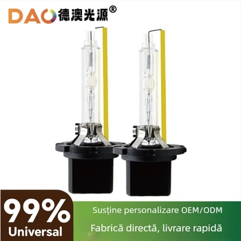 D2H bec HID de înaltă luminozitate, 55W, 12V, universal plug-in, 6000LM, 30000h, 5500K-6500K