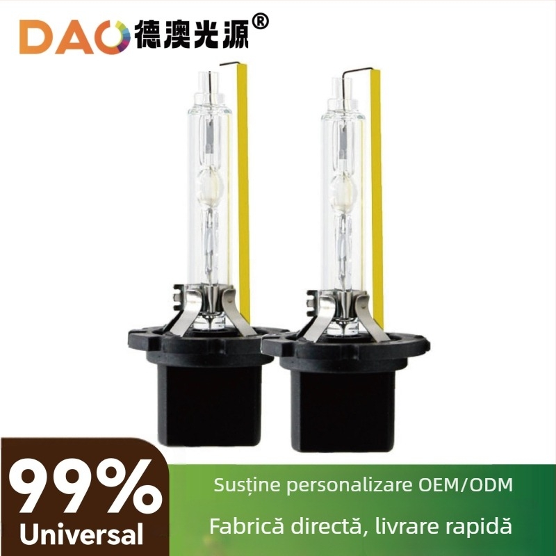 D2H bec HID de înaltă luminozitate, 55W, 12V, universal plug-in, 6000LM, 30000h, 5500K-6500K