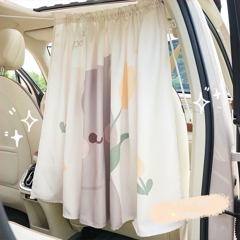 Curtain interior auto cu izolație termică, protecție solară și intimitate — material textil, suspensie atârnată, potrivire universală, Feather cen